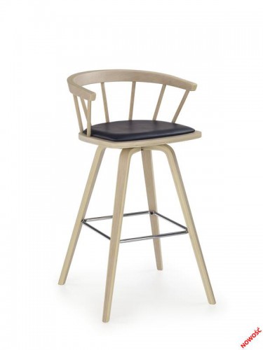 Барный стул HALMAR H-78 светлый бук/чорный